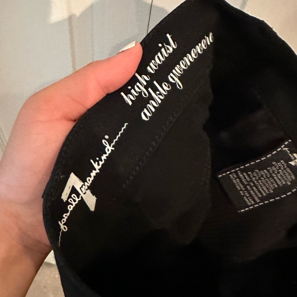 EUC 7 for all mankind Genevieve ankle angled hem black skinny jeans - Picture 5 of 9